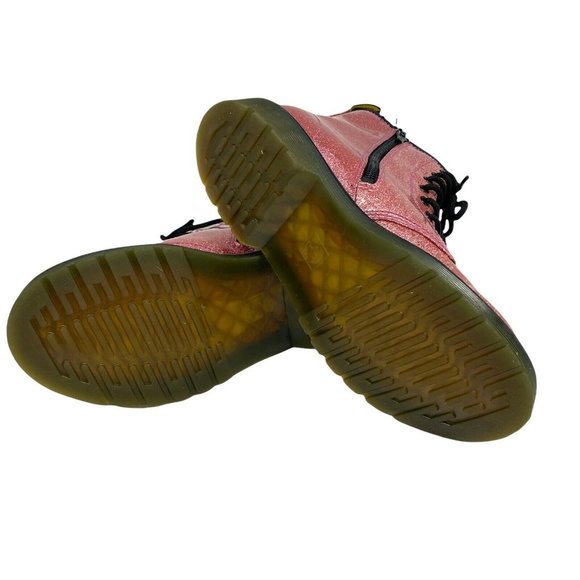 Dr. Martens Womens Delaney 1460 Pink Glitter Leather Lace Up Combat Boots Size 5 - Picture 6 of 6